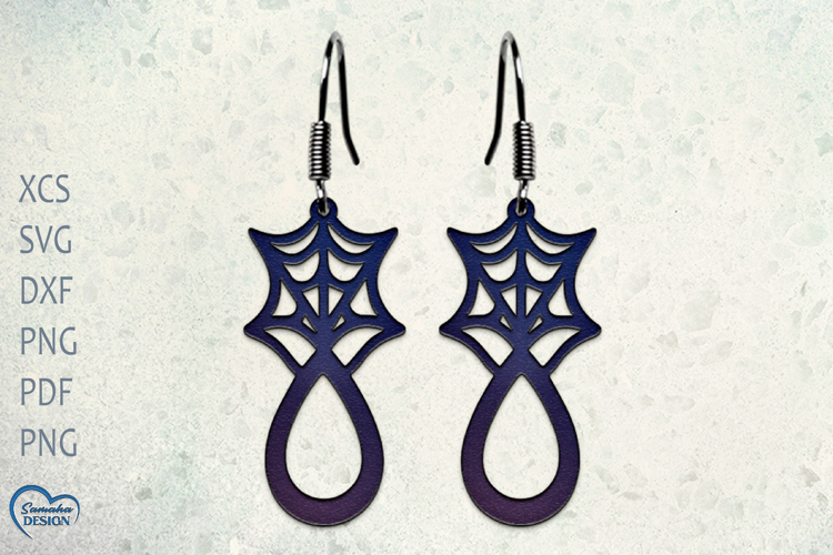 Halloween Earrings Laser Cut. Halloween Spider Laser Cut.