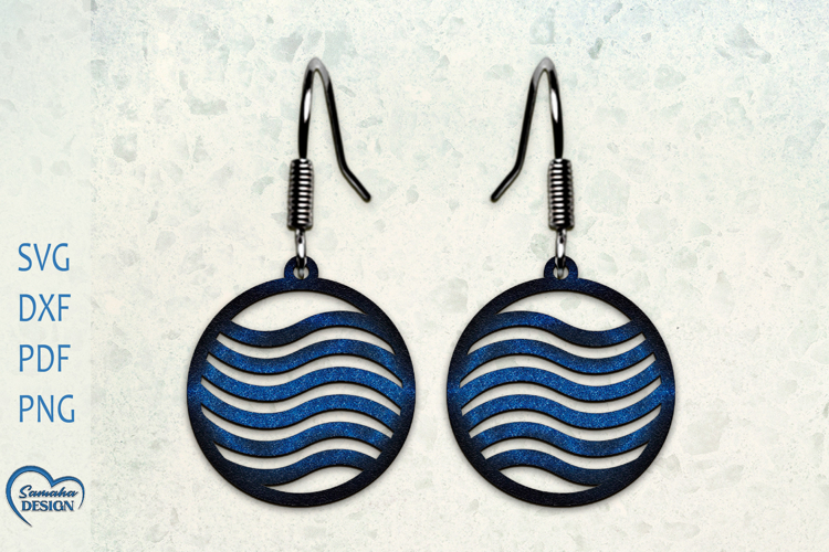 Modern Wave Earrings Laser Cut. Boho Earrings Laser Cut.
