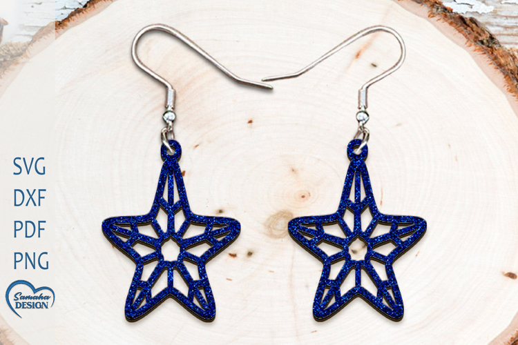 Starfish Earrings Laser Cut. Boho Earrings Laser Cut.