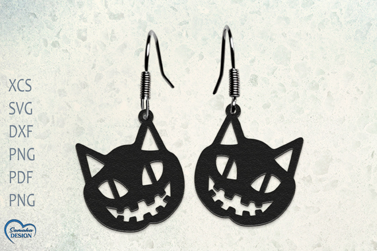 Halloween Cat Earrings Laser Cut. Cat Earrings Laser Cut.