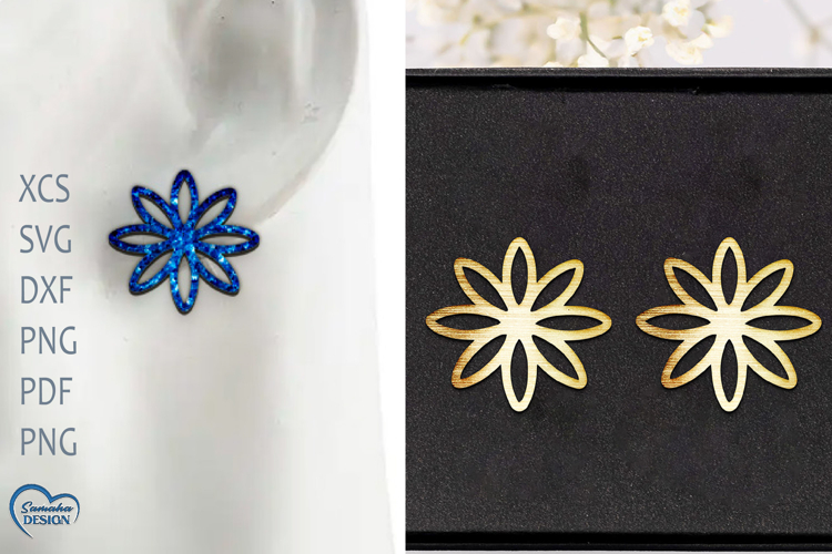 Flower Earrings Laser Cut. Boho Earrings.