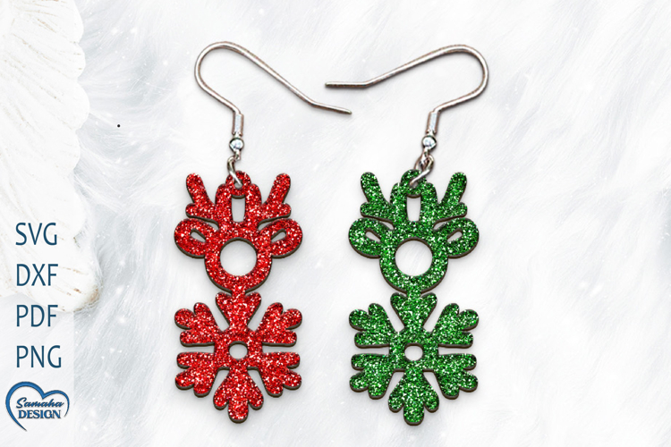 Christmas Earrings Laser Cut. Christmas Ball Laser Cut.