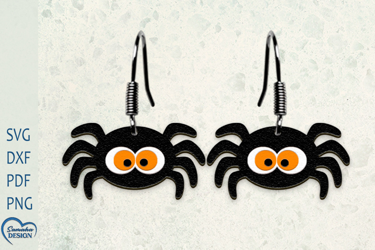 Halloween Earrings Laser Cut. Halloween Spider Laser Cut.