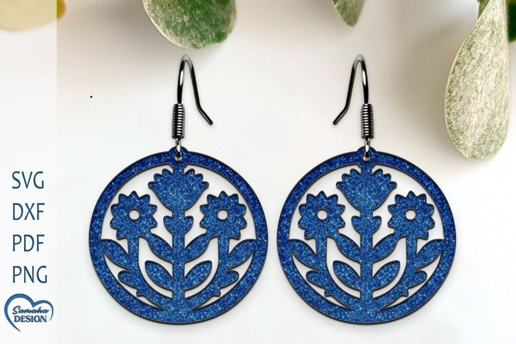 Flower Earrings Laser Cut. Boho Earrings.
