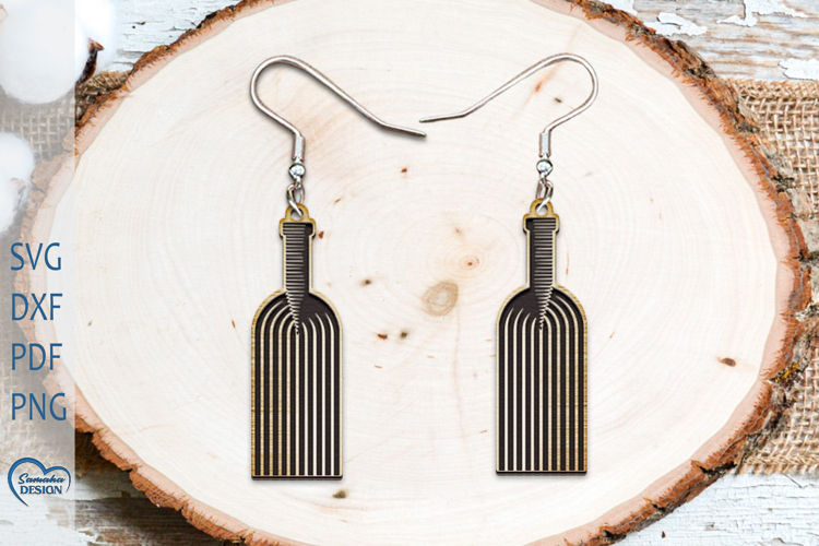 Modern Wave Earrings Laser Cut. Boho Earrings Laser Cut.