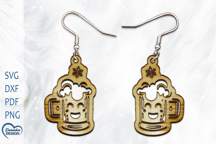 Christmas Earrings Laser Cut. Christmas ToyLaser Cut.