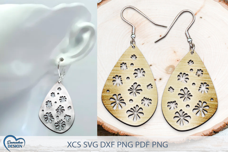 Flower Earrings Laser Cut. Boho Earrings Laser Cut.
