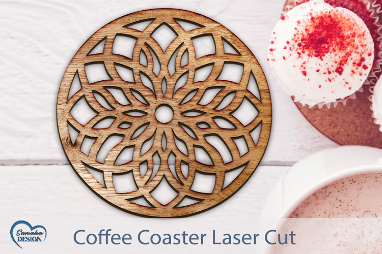 Coffee Coaster Laser Cut. Round Coaster SVG. Coaster Laser.