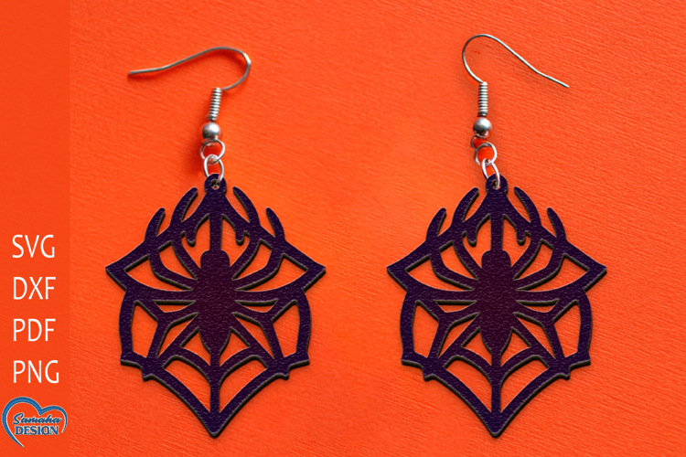Halloween Earrings Laser Cut. Halloween Spider Laser Cut.