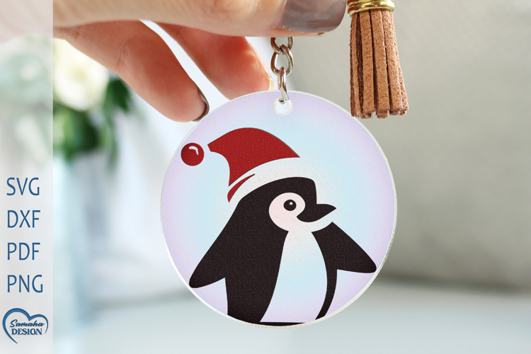 Penguin Laser Cut Keychain. Penguin Engravung File.