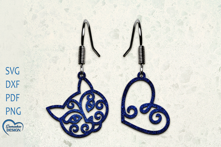 Heart Earrings Svg Image 11