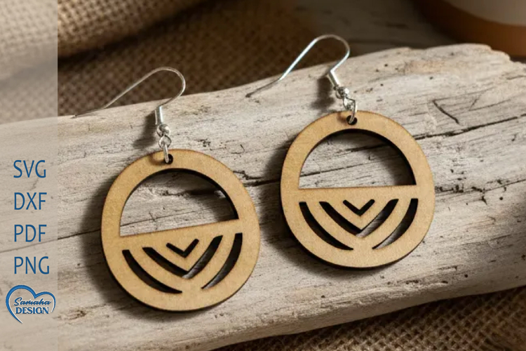 Modern Earrings Laser Cut. Boho Earrings Laser Cut.