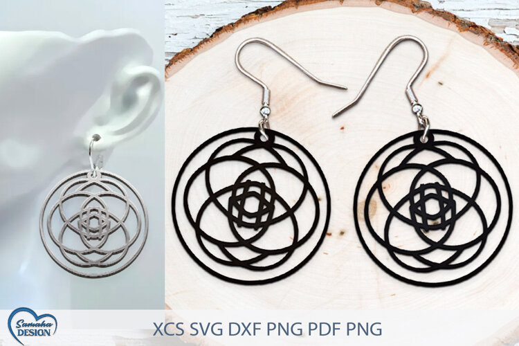 Modern Earrings Laser Cut. Boho Earrings Laser Cut. example image 1