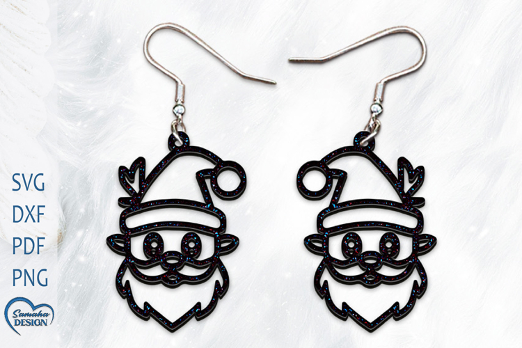 Christmas Earrings Laser Cut. Santa Elf Laser Cut.