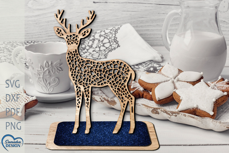 Christmas Reindeer. Christmas Decoration Laser cut.