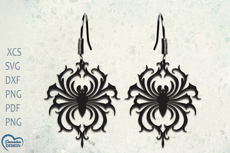 Halloween Earrings Laser Cut. Halloween Spider Laser Cut.