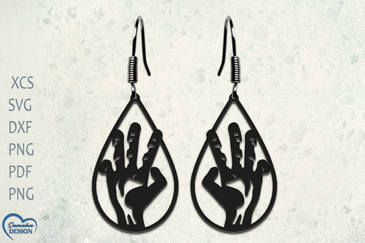 Halloween Earrings Laser Cut. Halloween Zombie hand SVG.