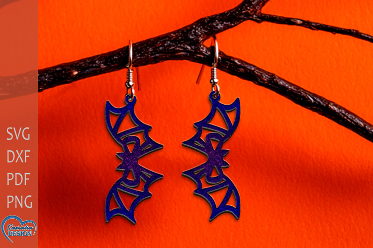 Halloween Bat Laser Cut Earrings.