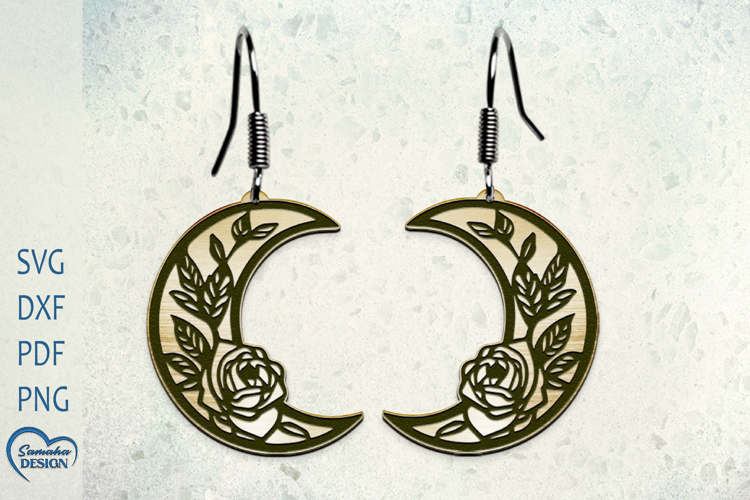 Celestial Earrings. Moon Earrings Laser Cut. Boho Earrings.