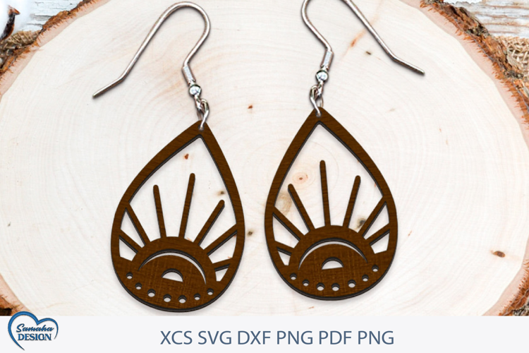 Celestial Modern Earrings Laser Cut. Boho Earrings Laser Cut