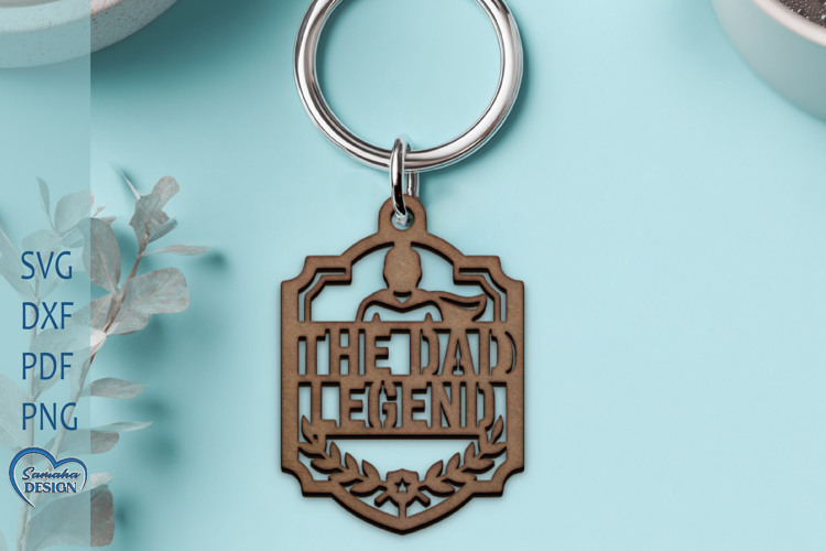 Fathers Day Laser Cut. Keychain Laser Cut. Dad SVG. example image 1