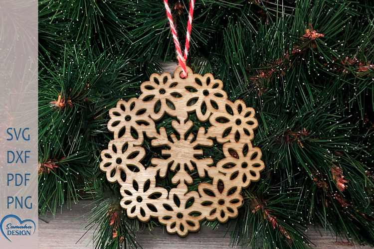 Christmas Ornament SVG. Christmas Ornament Laser Cut.