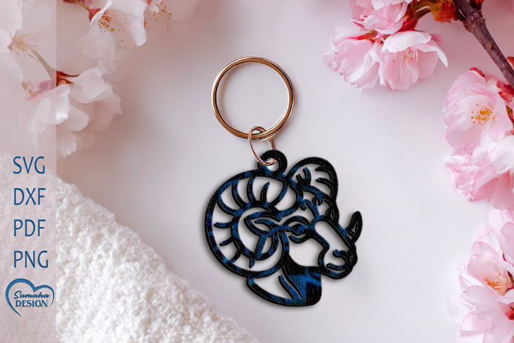Aries Keychain Laser Cut. Zodiac Signs Keychain.