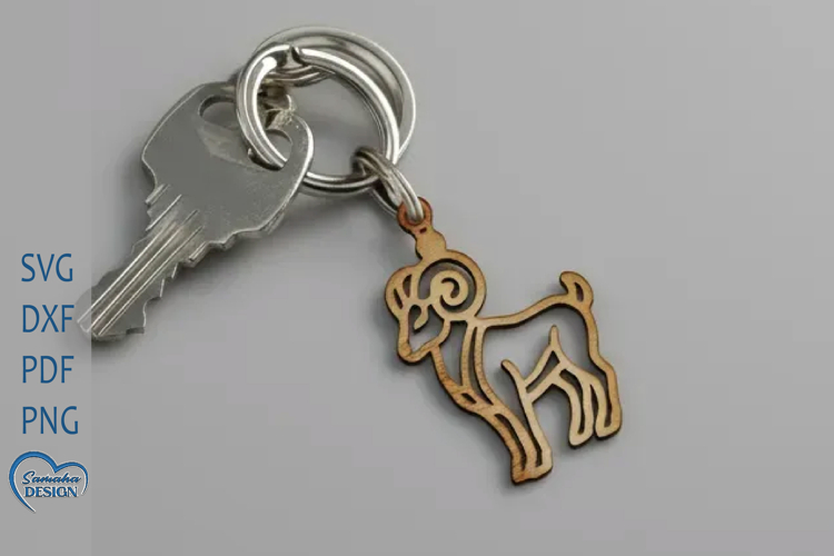 Aries Keychain Laser Cut. Zodiac Signs Keychain.