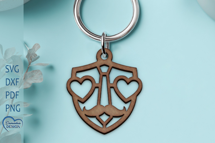 Fathers Day Laser Cut. Keychain Laser Cut. Dad SVG. example image 1