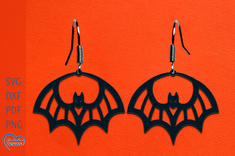 Halloween Bat Laser Cut Earrings.