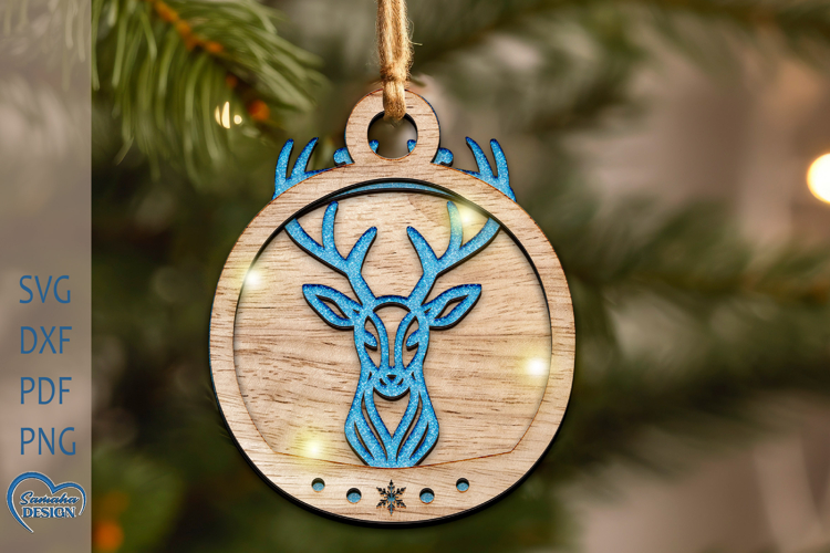 Christmas Ornament Laser Cut. Christmas Ornament SVG.