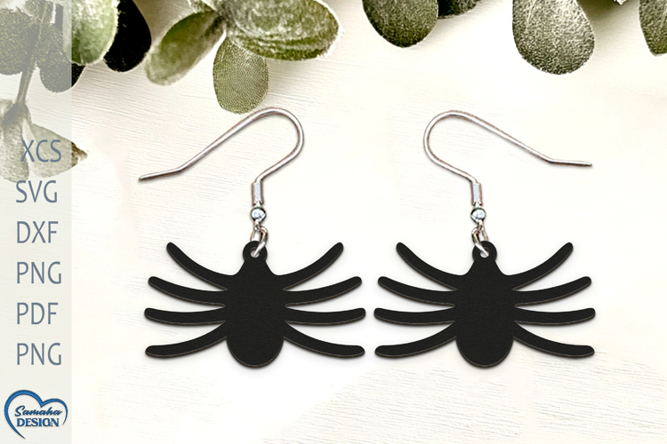 Halloween Earrings Laser Cut. Halloween Spider Laser Cut.