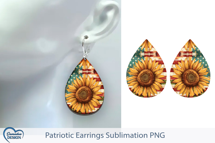 Patriotic Earrings Sublimation. 4th of July Earrings.