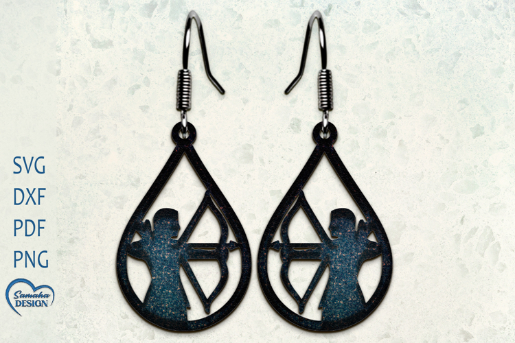 Sagittarius zodiac sign. Sagittarius sign Earrings .