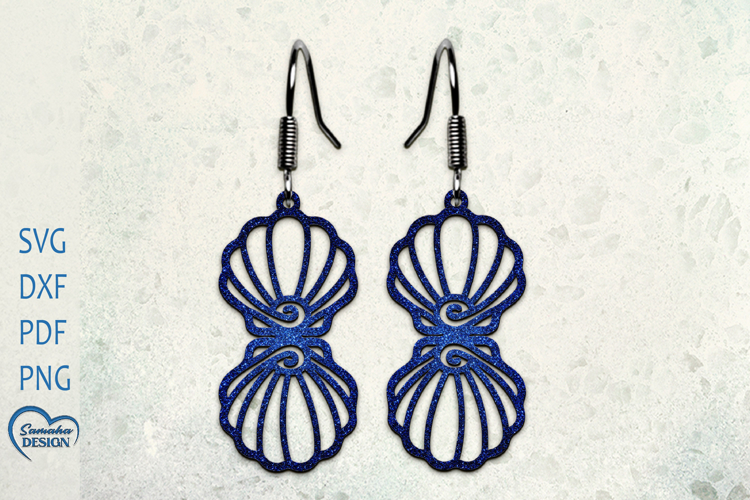 Shell Earrings Laser Cut. Boho Sea Earrings Laser Cut.