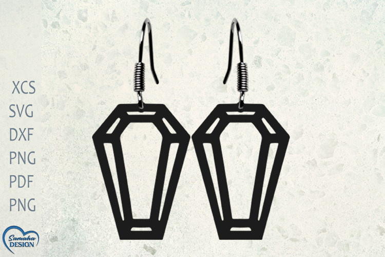 Halloween Earrings Laser Cut. Coffin Earrings Laser Cut.
