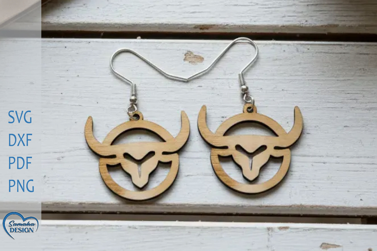 Taurus Earrings . Zodiac signs Laser Cut earrings.