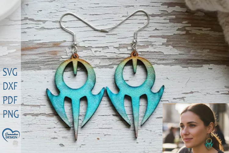 Modern Earrings Laser Cut. Boho Earrings Laser Cut.