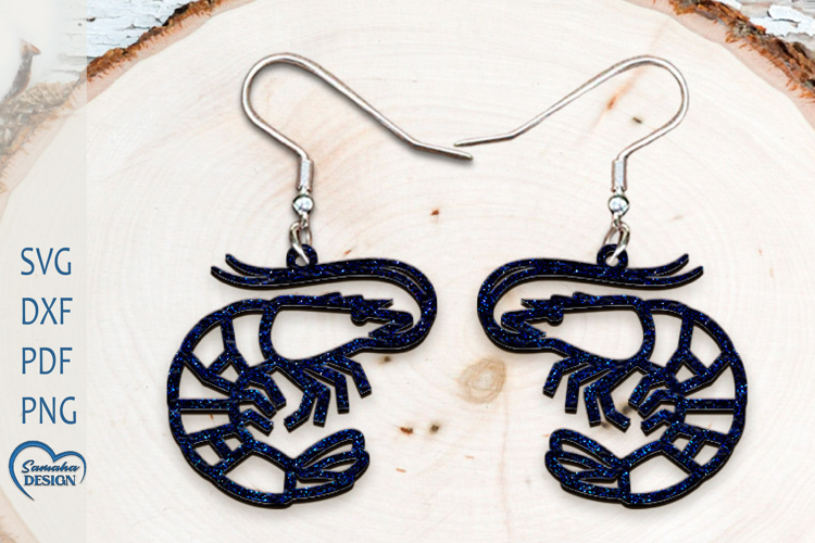 Shrimp Earrings Laser Cut. Boho Earrings Laser Cut.