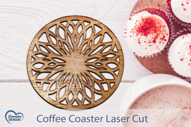 Coffee Coaster Laser Cut. Round Coaster SVG. Coaster Laser.