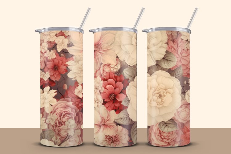 3D Flowers Tumbler Wrap