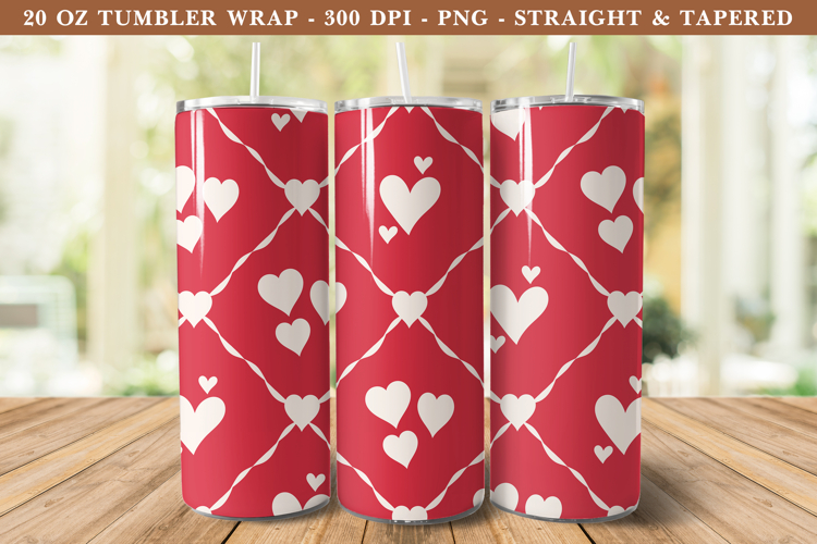 Heart Pattern Tumbler Wrap | 20 oz tumbler Wrap
