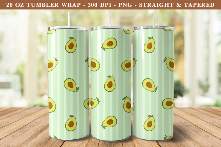 Avocado Stripe Tumbler Wrap | 20 oz tumbler Wrap