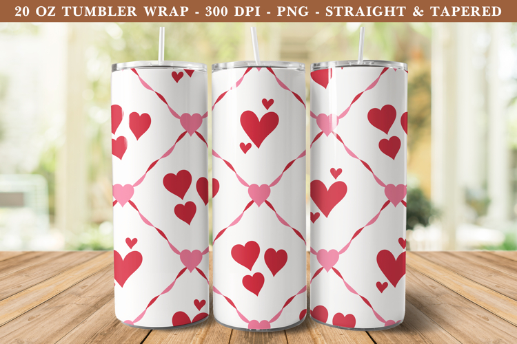 Heart Pattern Tumbler Wrap | 20 oz tumbler Wrap