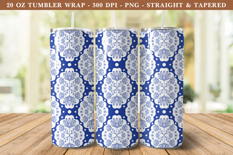Scandinavian Flower Tumbler Wrap | 20 oz tumbler Wrap