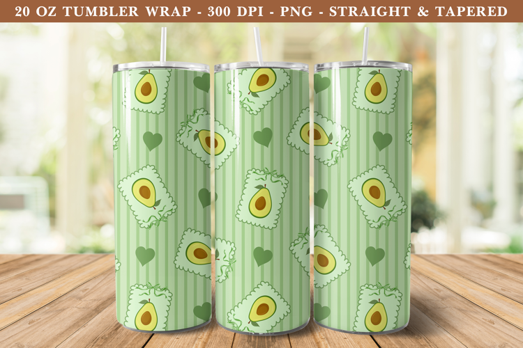 Avocado Coquette Heart Tumbler Wrap | 20 oz tumbler Wrap