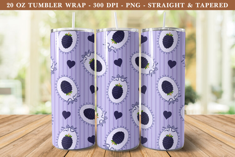 Blackberry Coquette Heart Tumbler Wrap | 20 oz tumbler Wrap example image 1