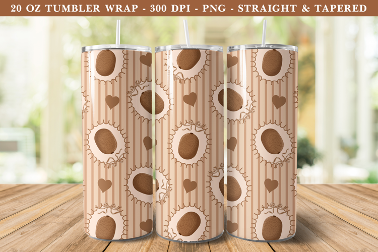 Kiwi Coquette Heart Tumbler Wrap | 20 oz tumbler Wrap