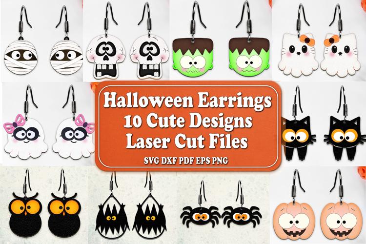 Halloween Earrings Laser Cut Bundle.