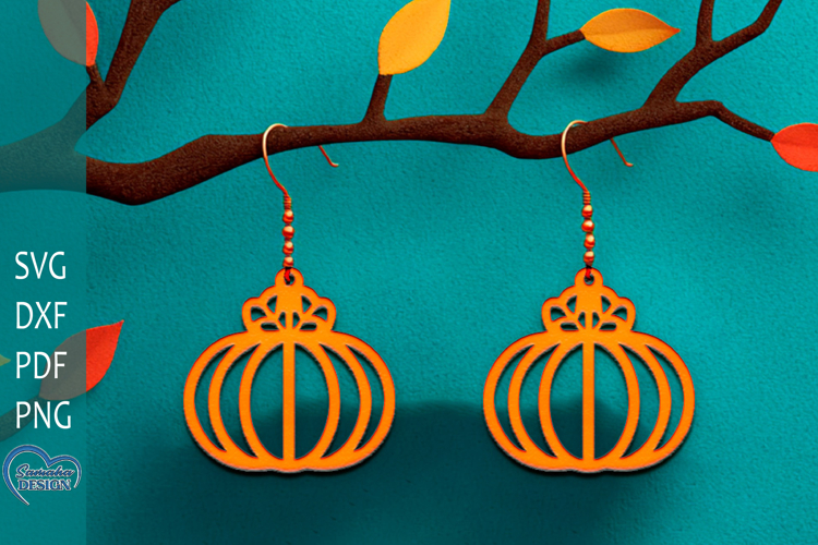 Halloween Cute Pumpkin Earrings Laser Cut.